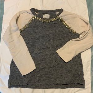 Jcrew crewcuts size 8 sweatshirt with gold detail one spot shown in picture